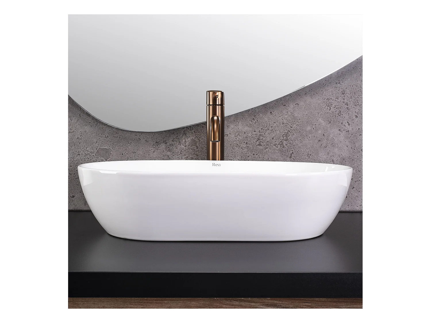 Lavabo Da Appoggio Rea Amelia 52 White