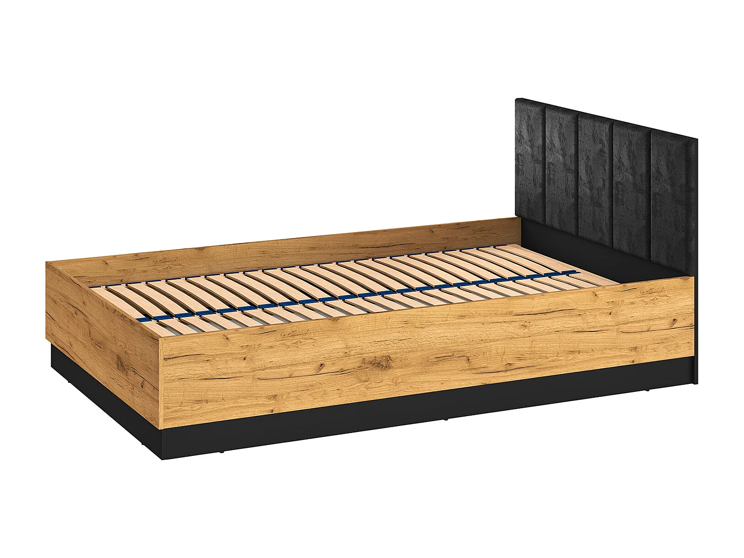 BETT Colt schwarz / Craft Gold Eiche 126 / 208 / 90cm