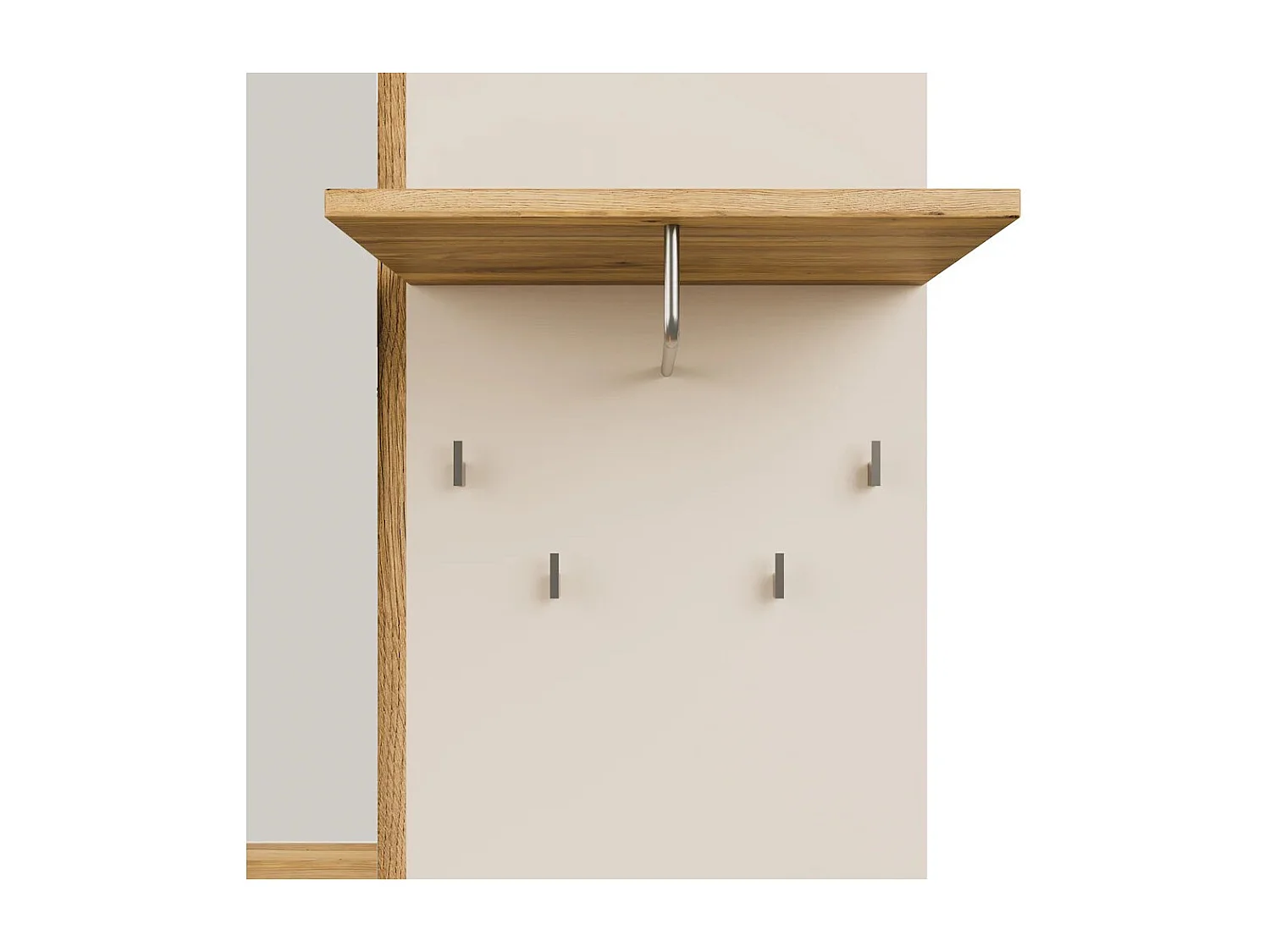 Garderobe Skver/Schubalden/Drehtüren/Kleiderstange/Spiegel/Beigegrau&Artisan