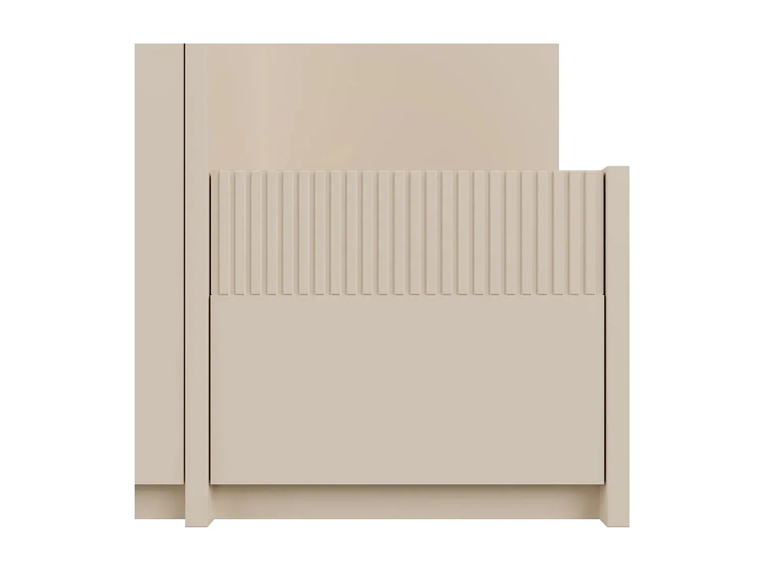 Garderobe Skver/Schubalden/Drehtüren/Kleiderstange/Spiegel/Beigegrau&Artisan