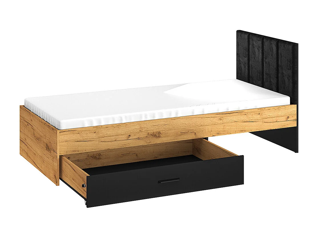 BETT Colt schwarz / Craft Gold Eiche 93 / 207 / 90cm