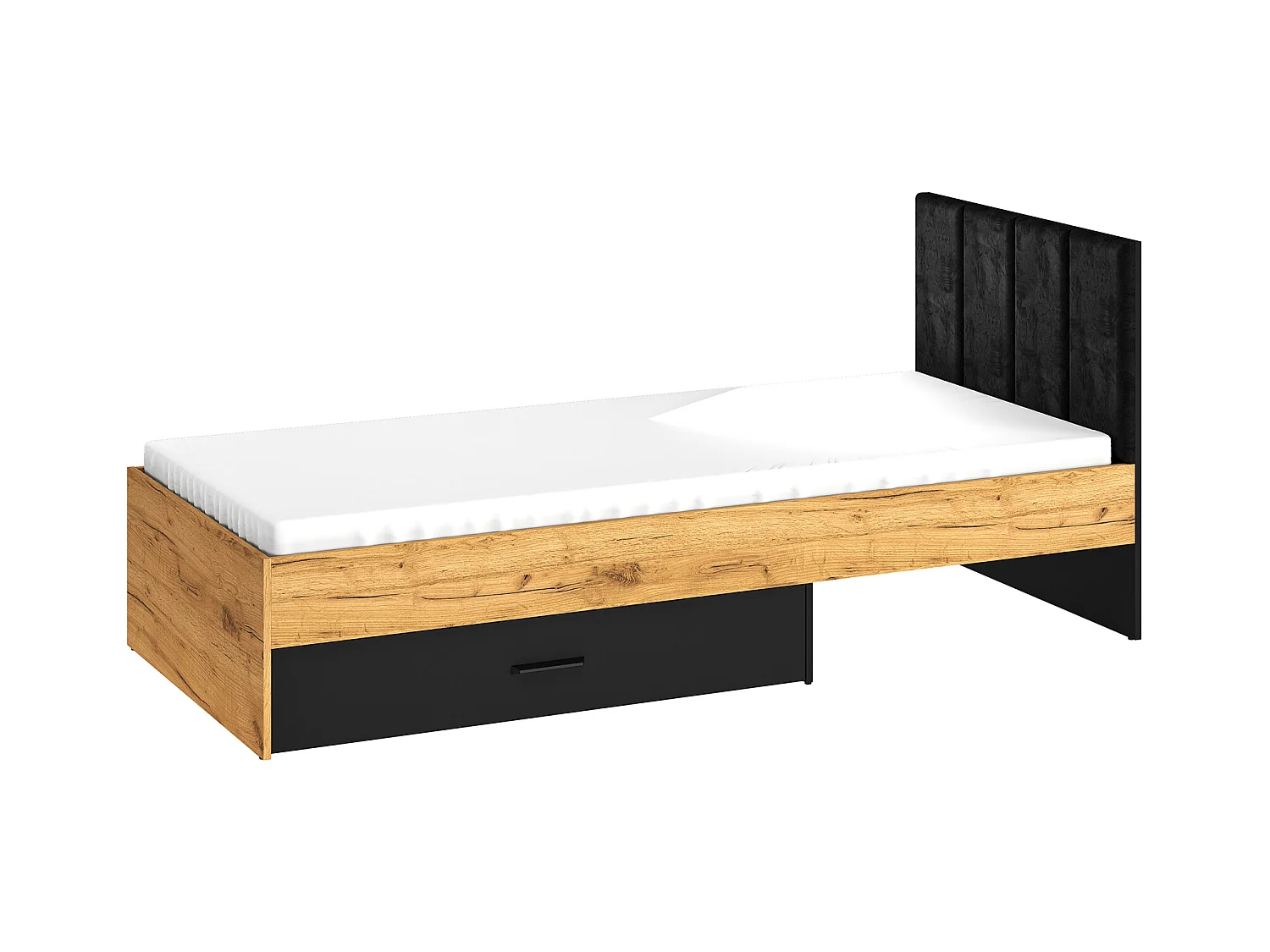 BETT Colt schwarz / Craft Gold Eiche 93 / 207 / 90cm