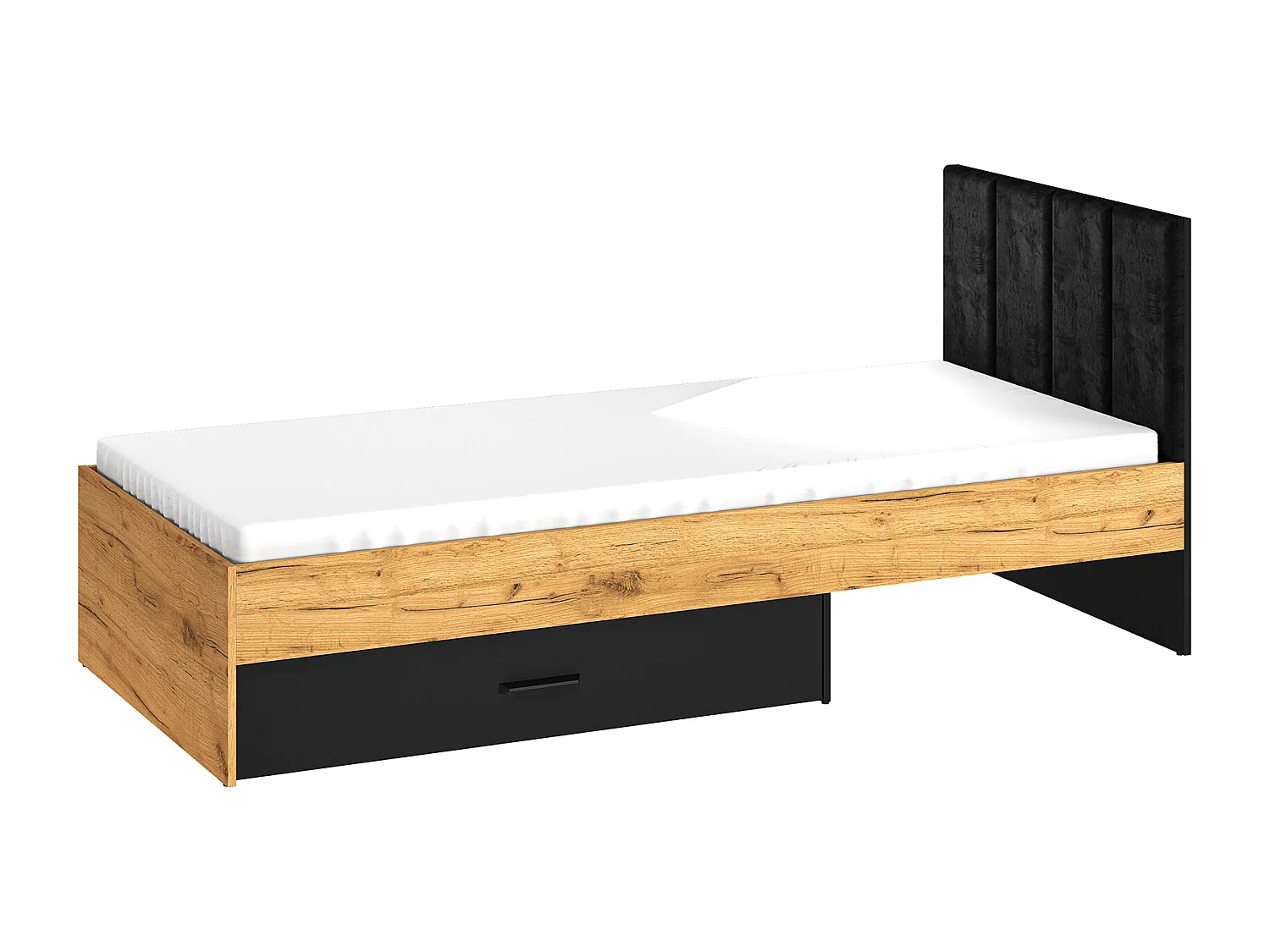 BETT Colt schwarz / Craft Gold Eiche 93 / 207 / 90cm