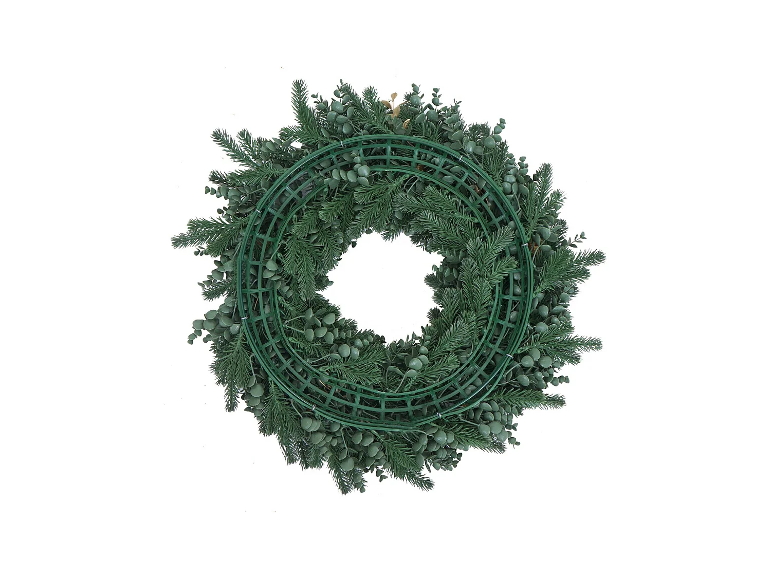 Künstlicher Kranz MCW-O98, Tanne mit goldfarbenen Zapfen