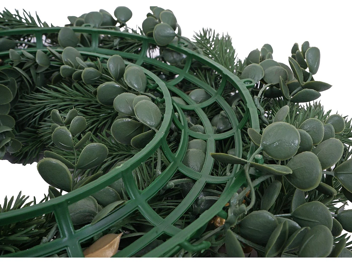 Couronne artificielle MCW-O98,  sapin avec pommes de pin dorées