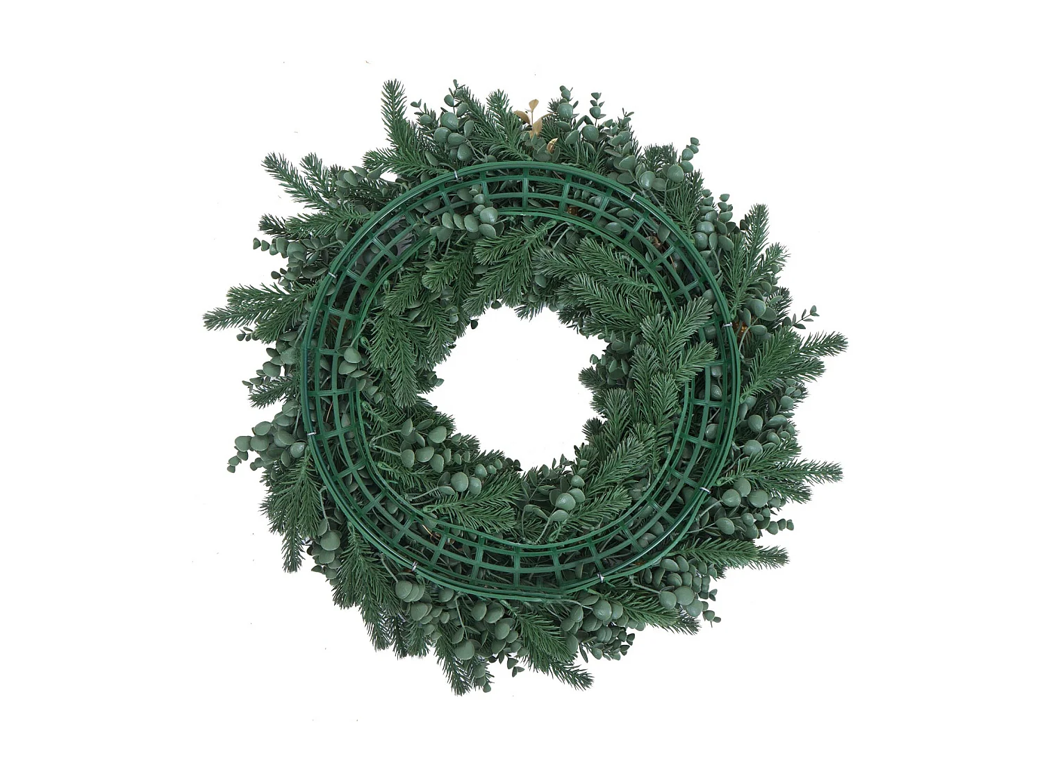 Couronne artificielle MCW-O98,  sapin avec pommes de pin dorées