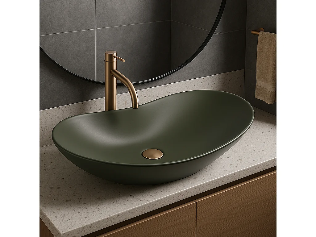 Vasque À Poser Rea Royal Oval Green