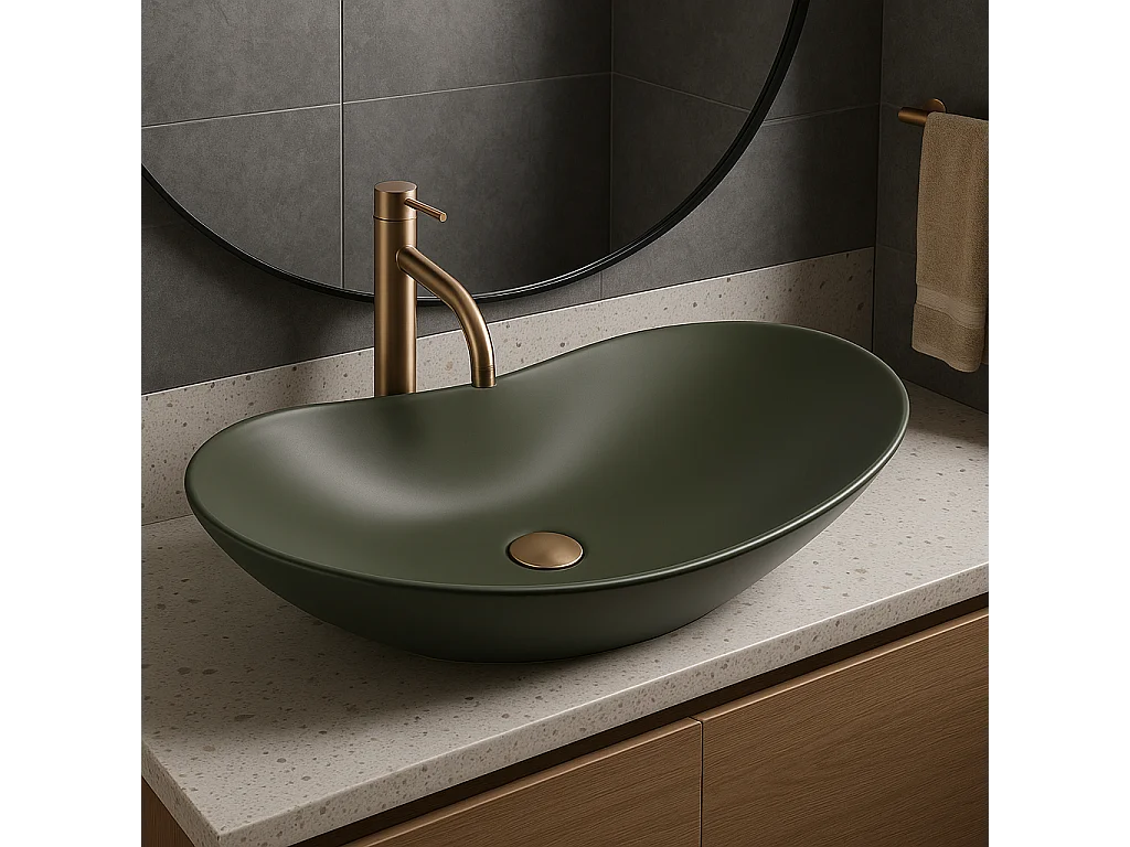 Vasque À Poser Rea Royal Oval Green