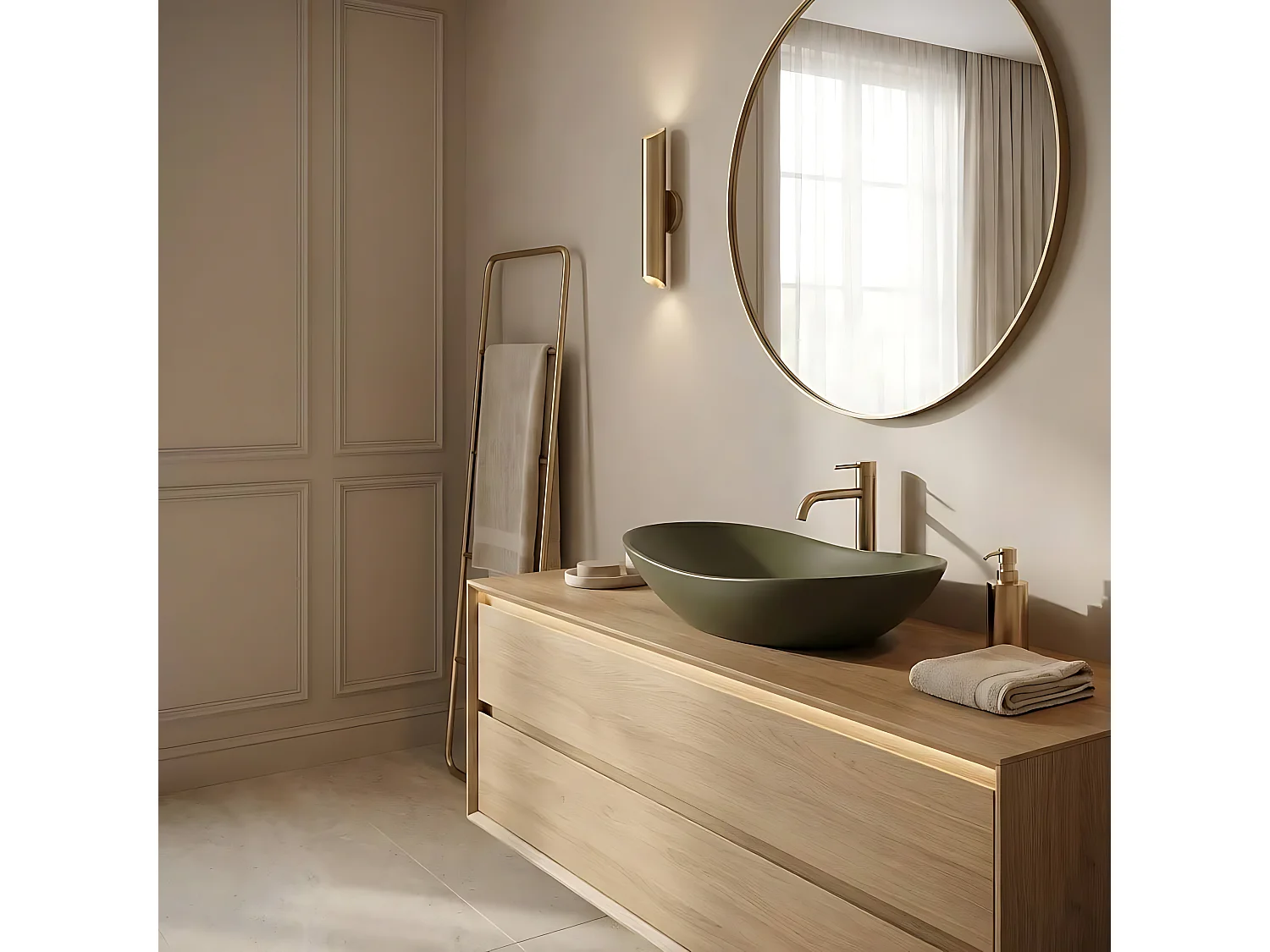 Vasque À Poser Rea Royal Oval Green