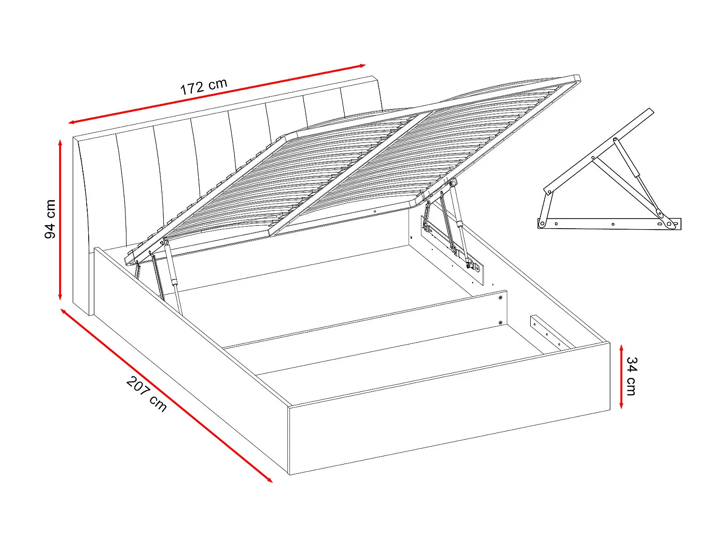 DOPPELBETT Italia weiß matt / weiß hochglanz 172 / 206,4 / 94cm