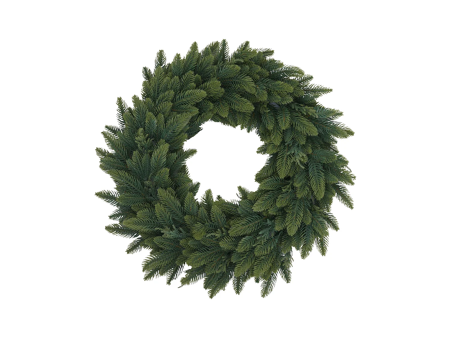 Ghirlanda natalizia MCW-O98, per porta, da tavolo, decorazione artificiale Ø 60 cm ~ abete verde