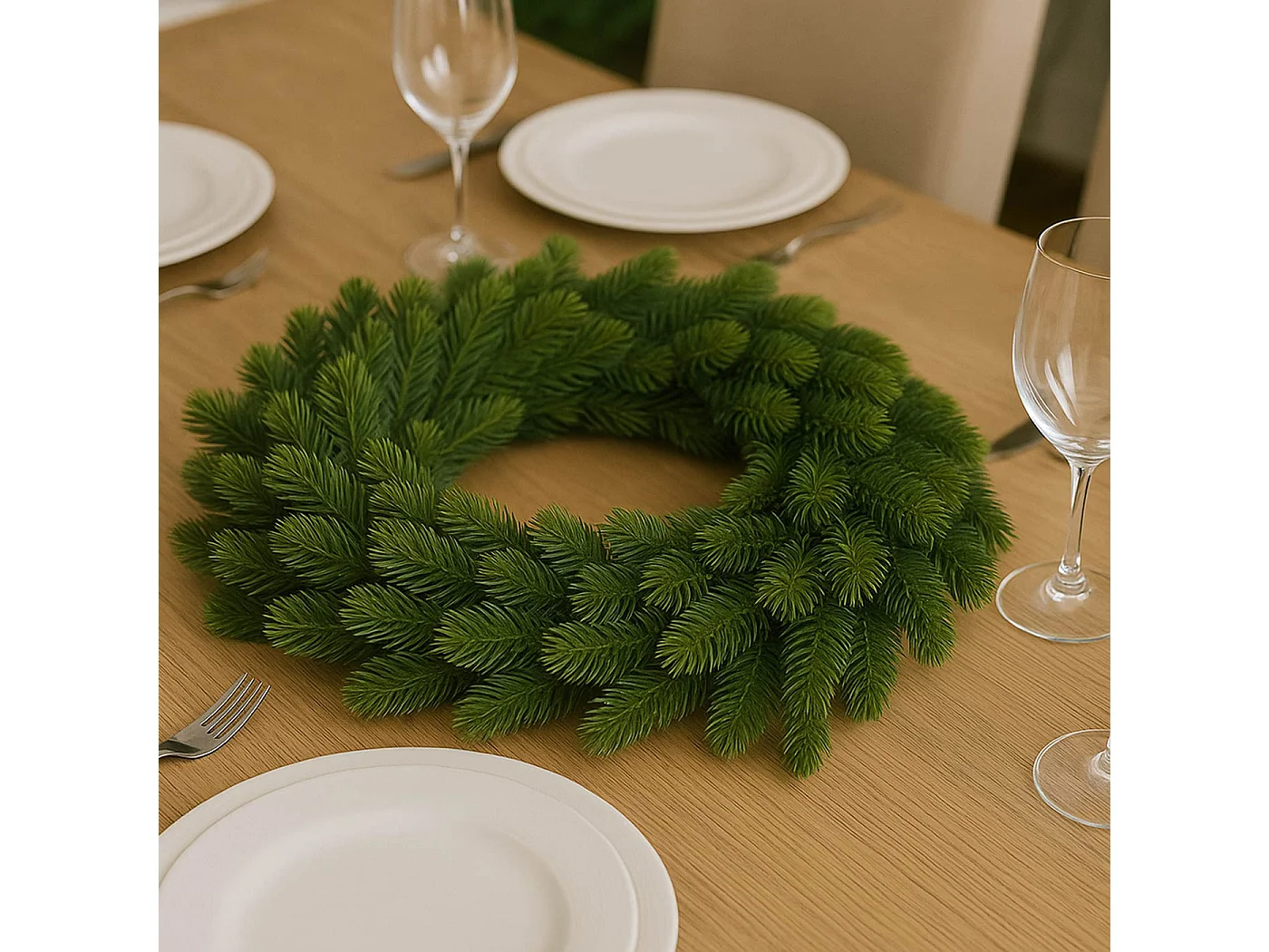 Couronne artificielle MCW-O98,  sapin vert