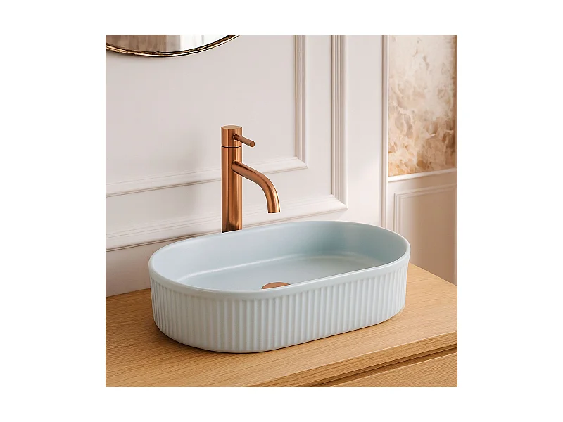 Aufsatzwaschbecken Rea Vanda Baby Matt Oval Blue