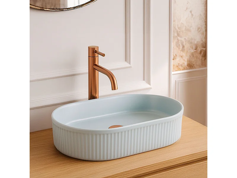 Vasque À Poser Rea Vanda Baby Matt Oval Blue