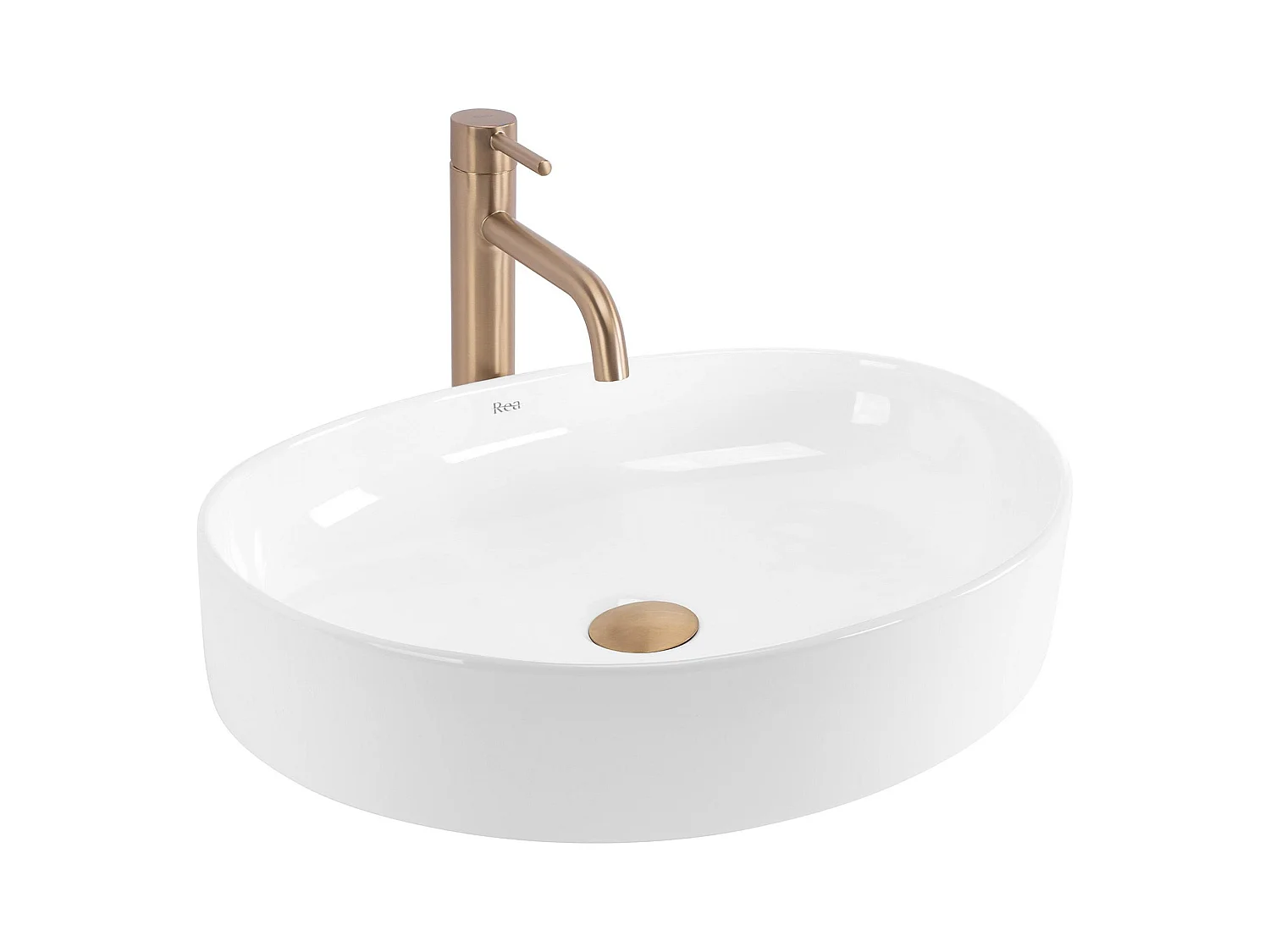 Aufsatzwaschbecken Rea Sabina 50 Oval White