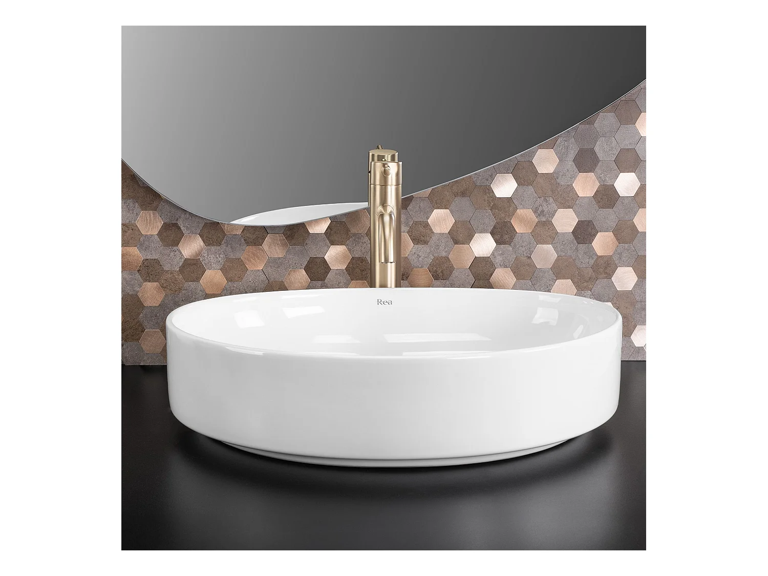 Aufsatzwaschbecken Rea Sabina 50 Oval White