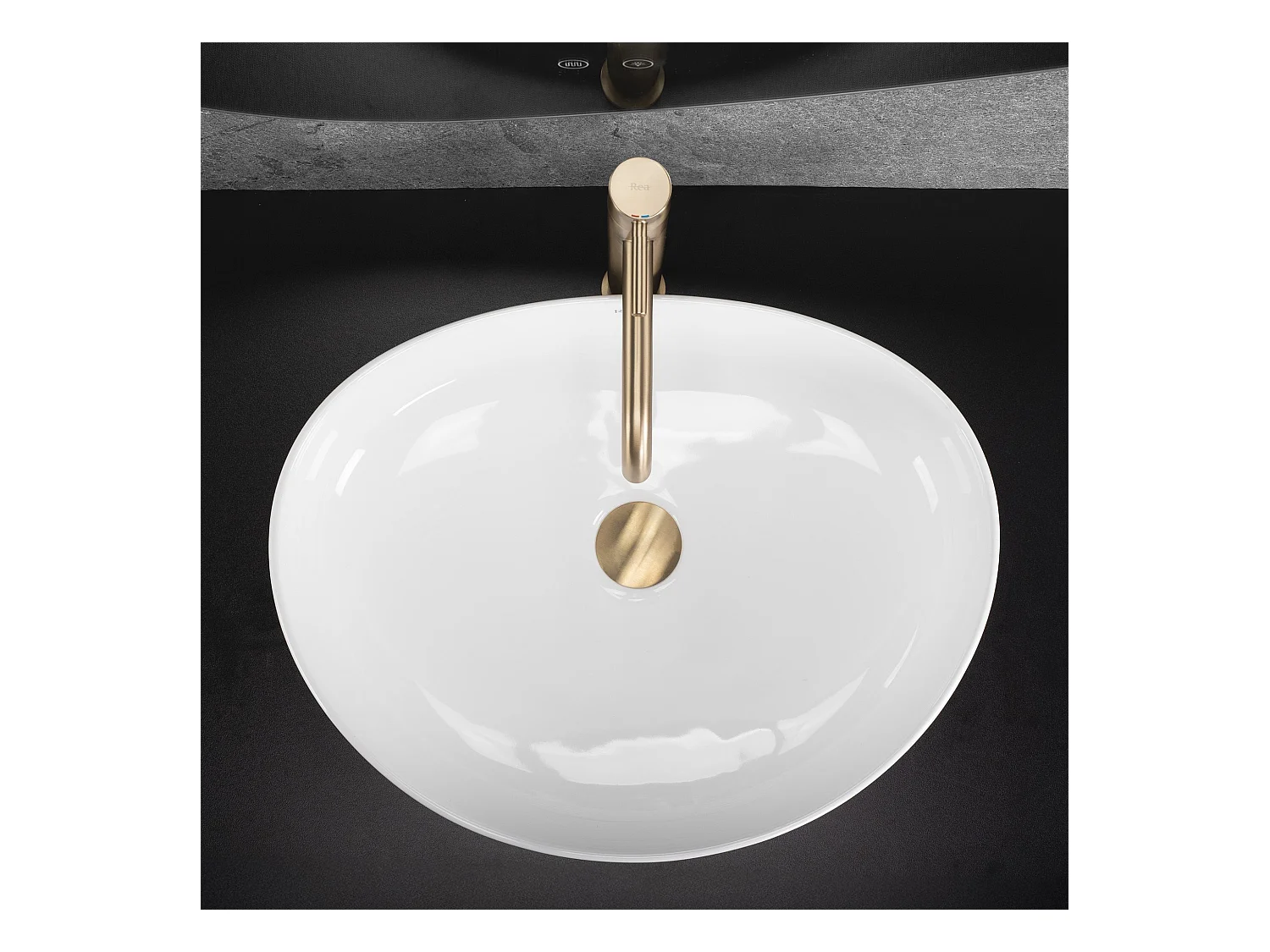 Aufsatzwaschbecken Rea Sabina 50 Oval White