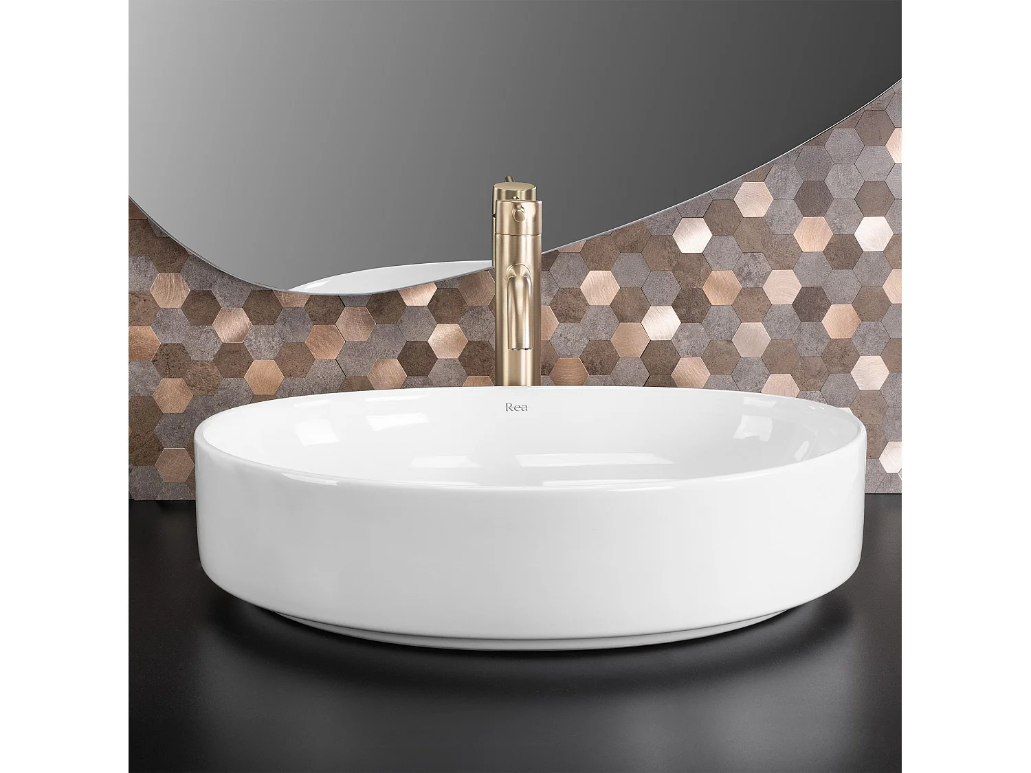 Vasque À Poser Rea Sabina 50 Oval White