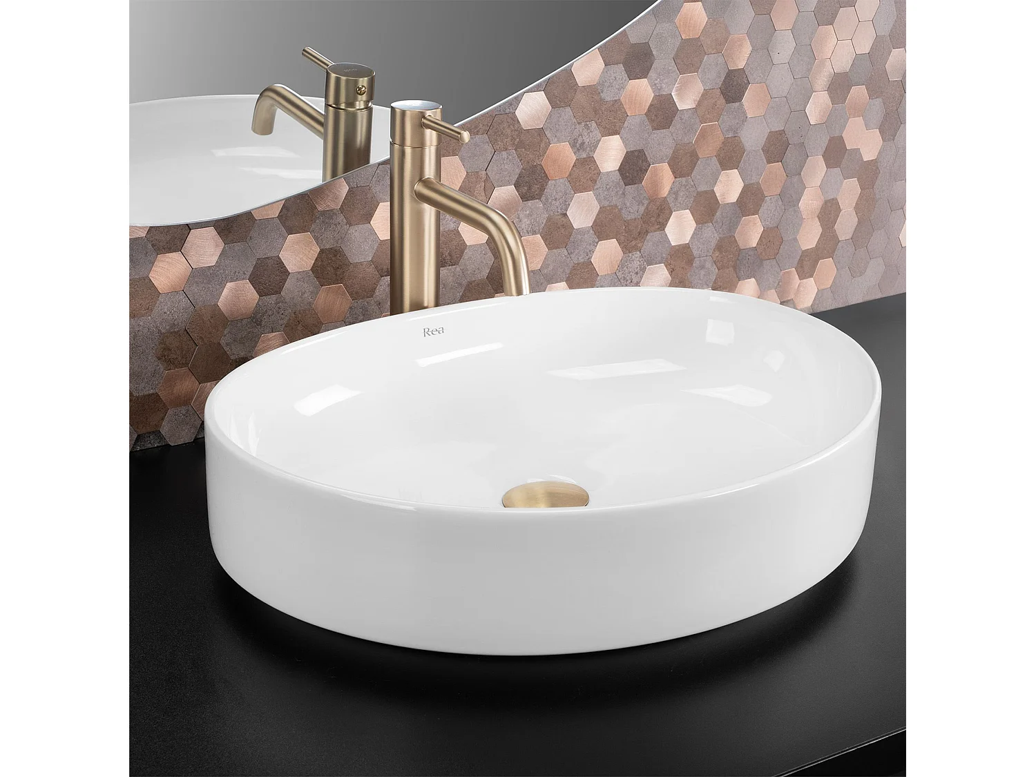 Vasque À Poser Rea Sabina 50 Oval White