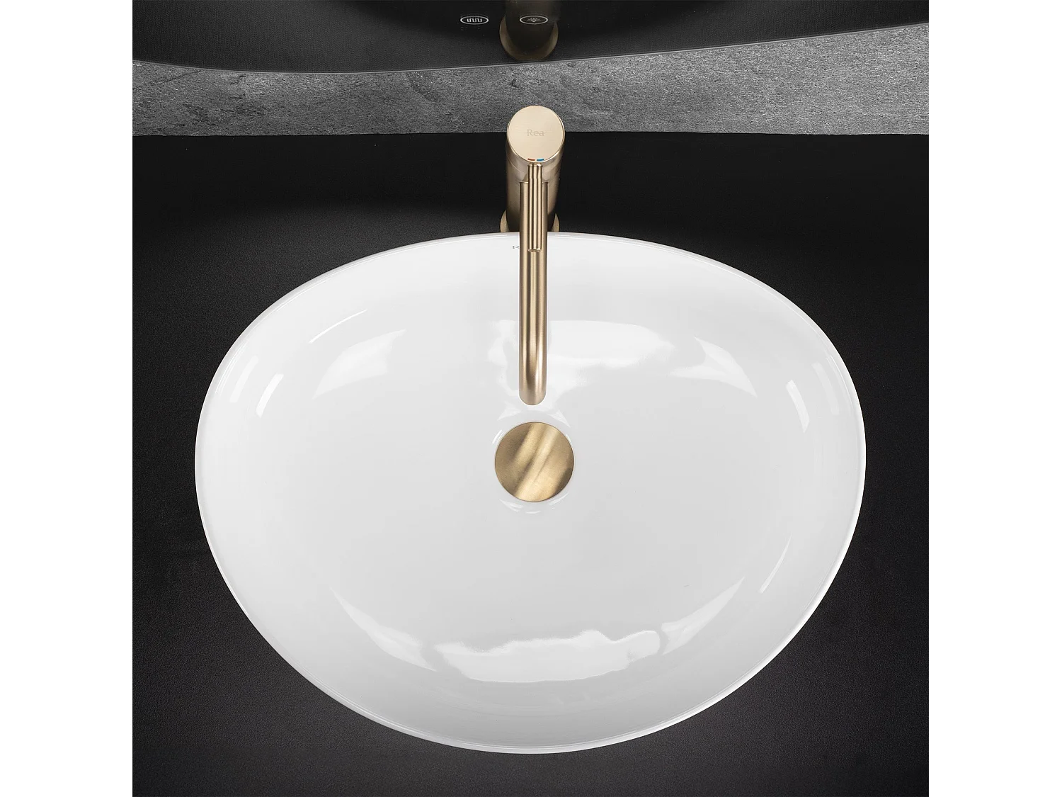 Vasque À Poser Rea Sabina 50 Oval White