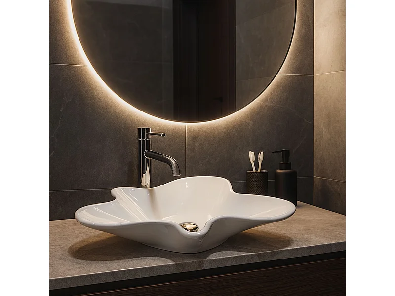 Aufsatzwaschbecken Rea Izolda Asymetric White