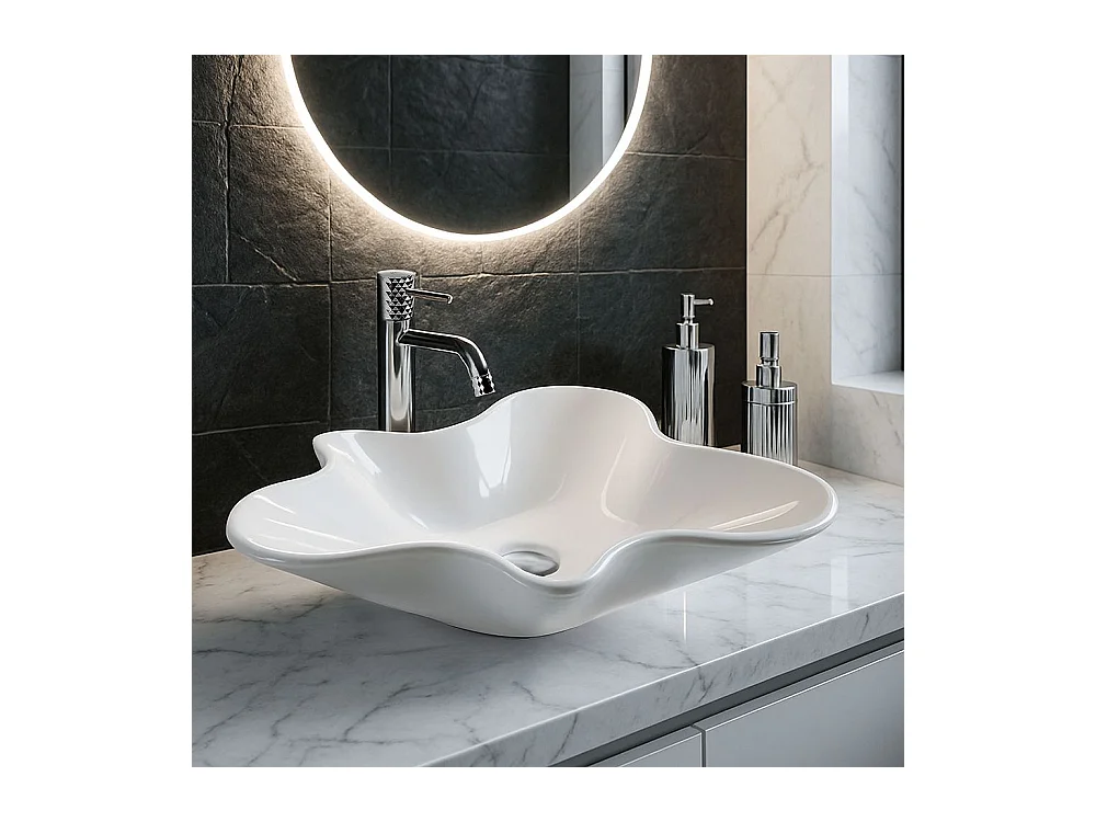 Aufsatzwaschbecken Rea Izolda Asymetric White