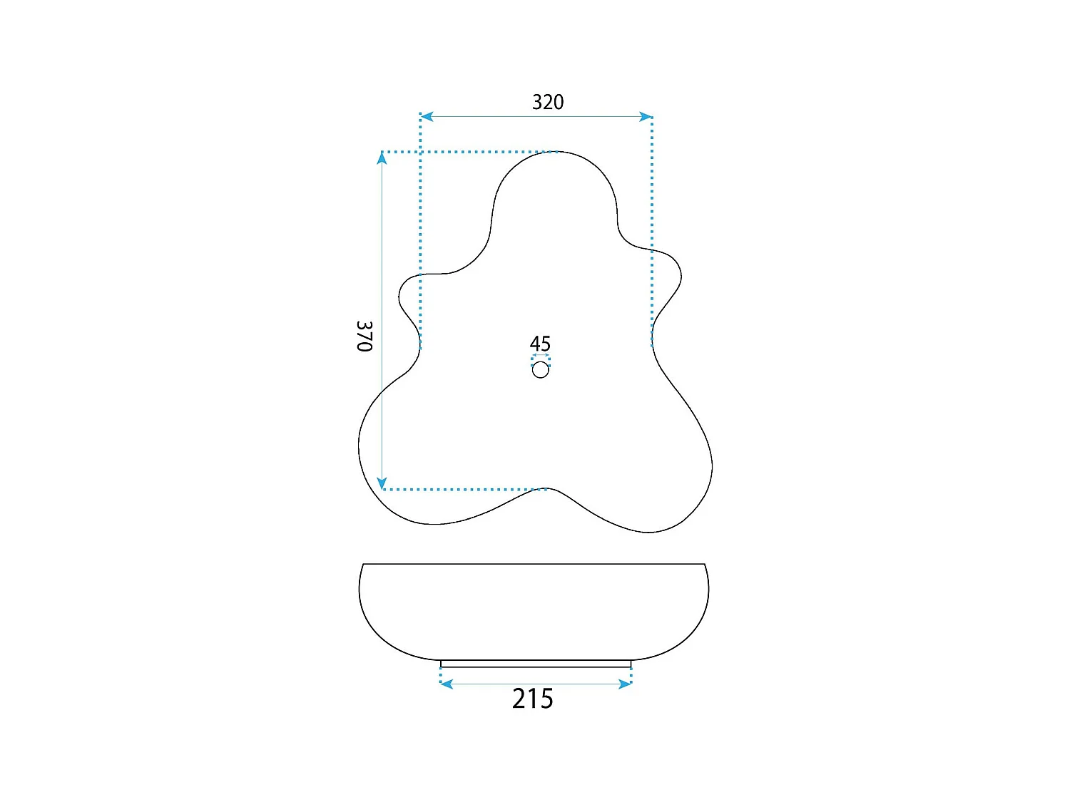 Aufsatzwaschbecken Rea Izolda Asymetric White
