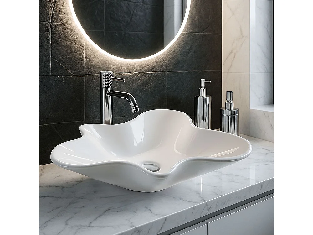 Vasque À Poser Rea Izolda Asymetric White