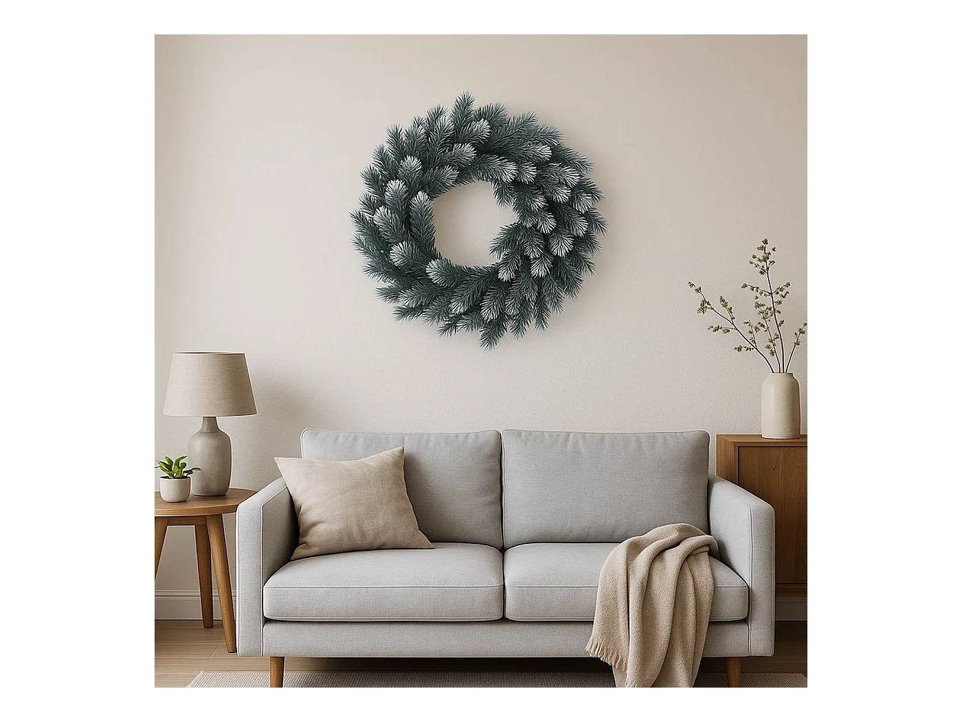 Künstlicher Kranz MCW-O98, Tanne mit Schnee