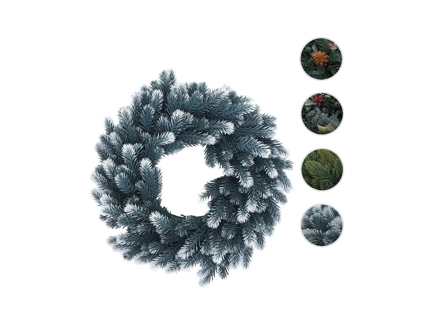 Künstlicher Kranz MCW-O98, Tanne mit Schnee
