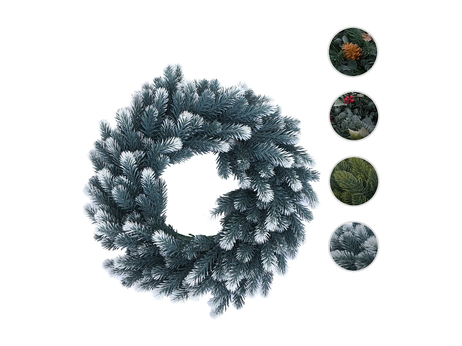 Couronne artificielle MCW-O98,  sapin avec neige