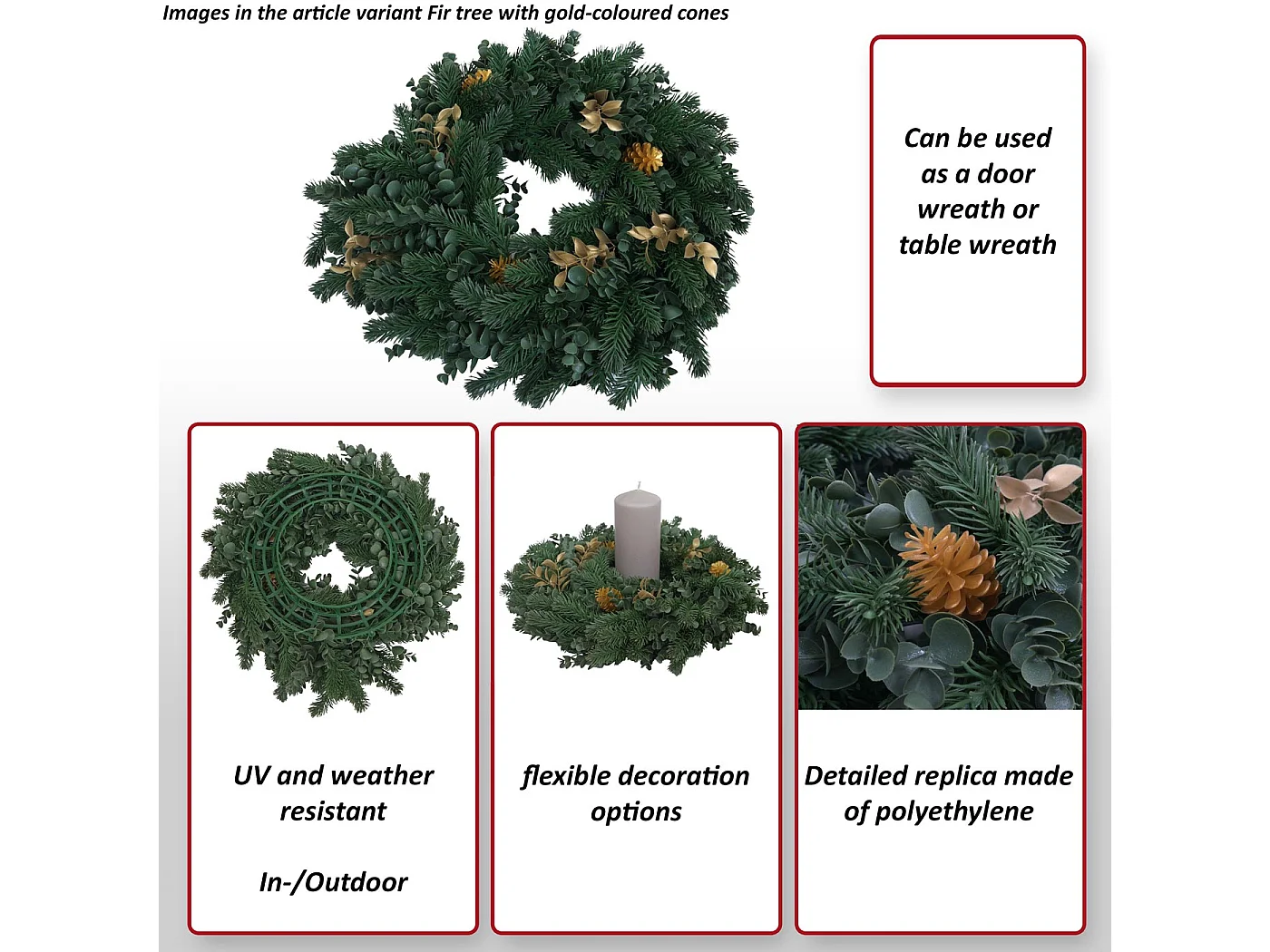 Sztuczna wieńce MCW-O98,  jodła ze śniegiem