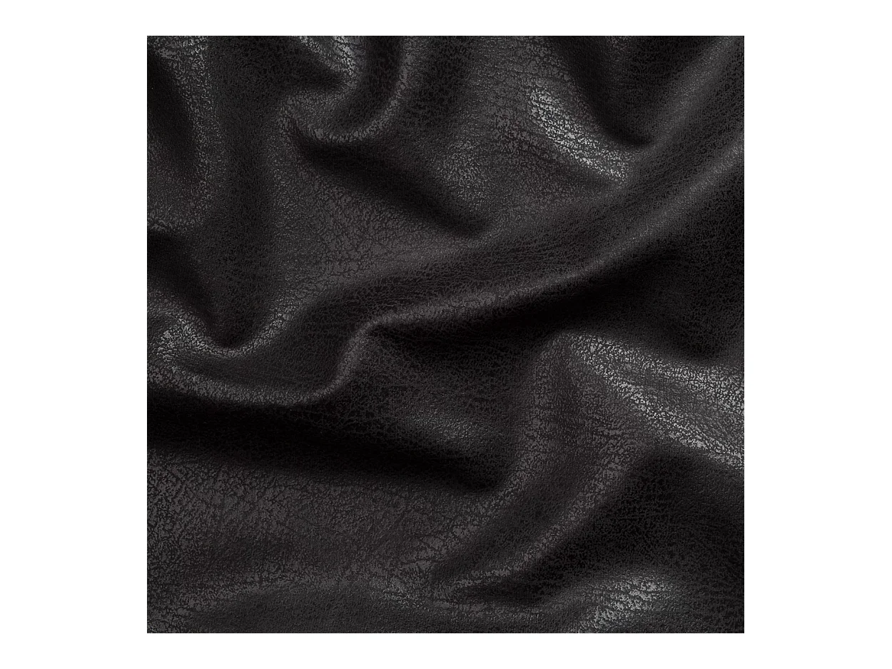 Lot de 2 chaises rembourrées de style Japandi au design arrondi, en microfibre anthracite effet vintage avec une structure en métal noir - Vela