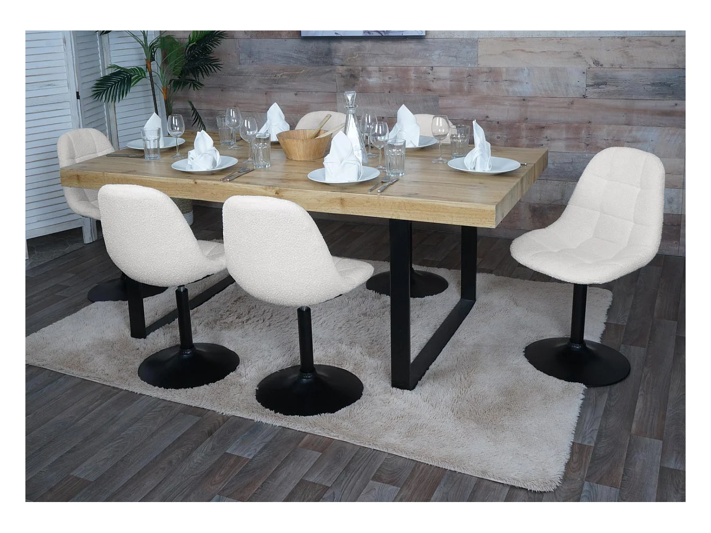 Esszimmerstuhl MCW-A60 (6er-Set), Beige