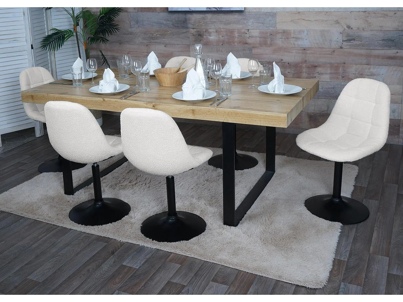 Esszimmerstuhl MCW-A60 (6er-Set), Beige