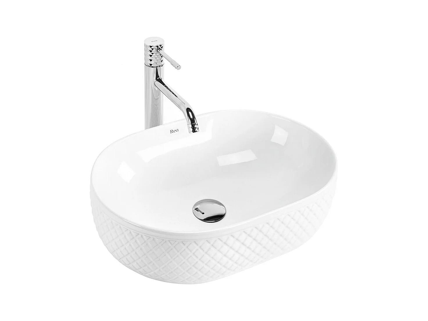 Lavabo Da Appoggio Rea Oktawia Oval White