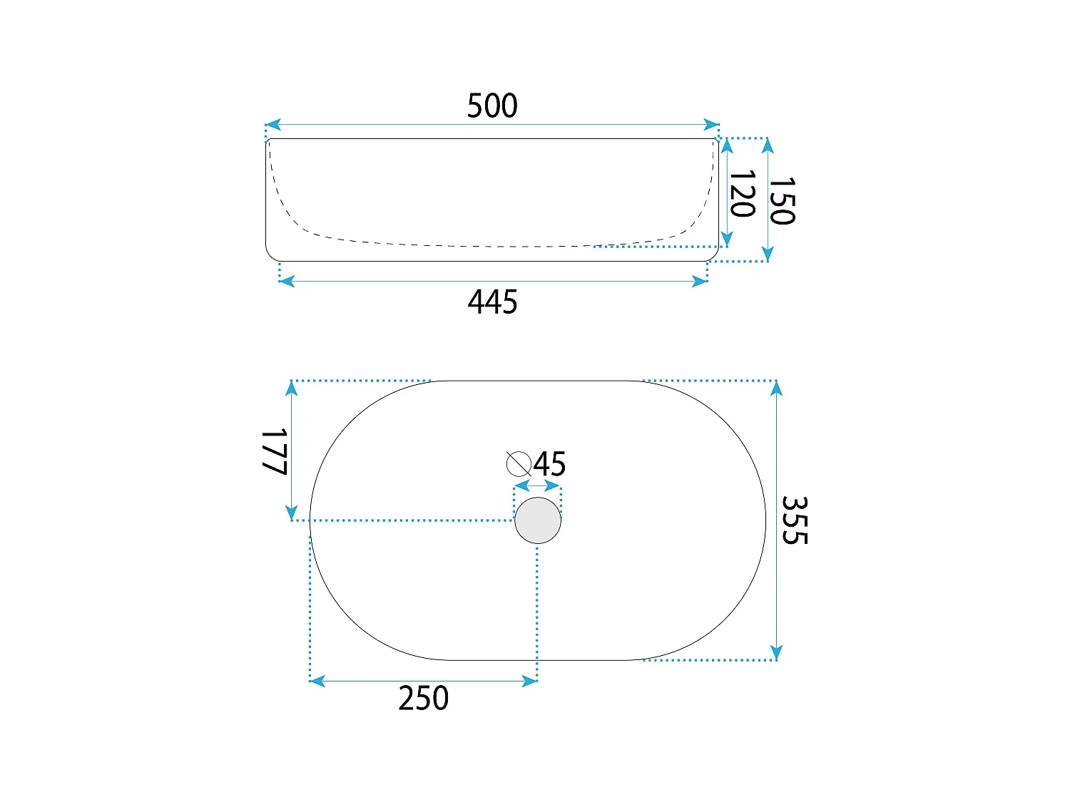Lavabo Da Appoggio Rea Oktawia Oval White