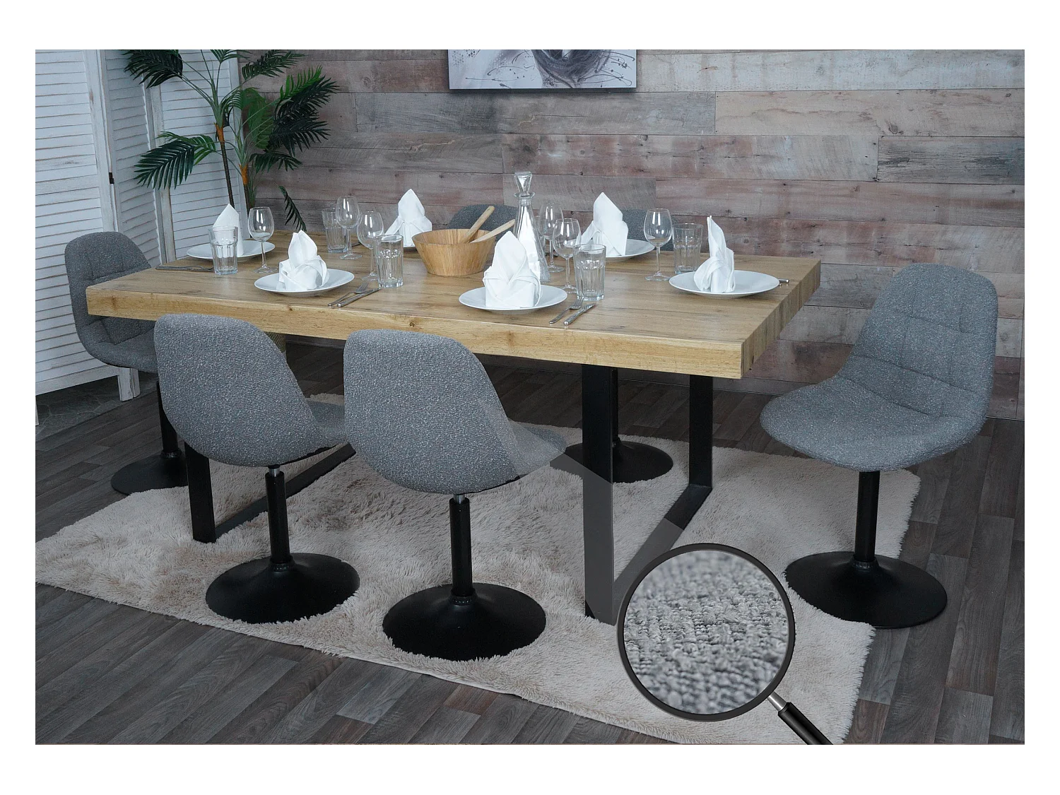 Esszimmerstuhl MCW-A60 (6er-Set), Dunkelgrau