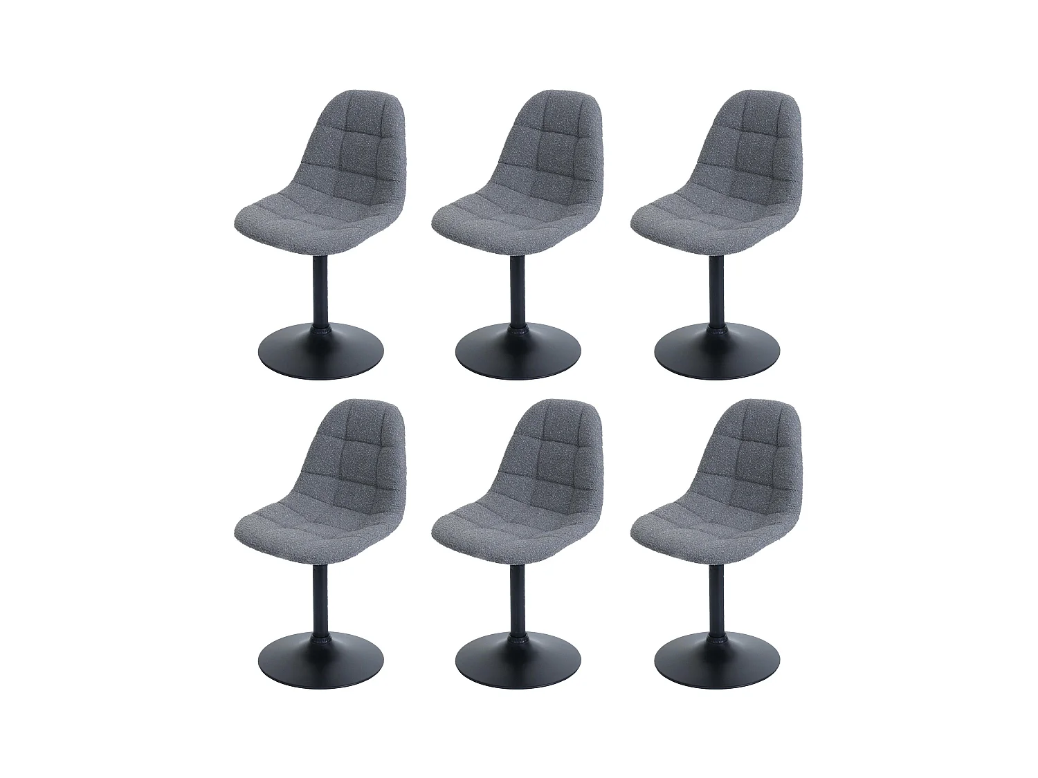 Esszimmerstuhl MCW-A60 (6er-Set), Dunkelgrau