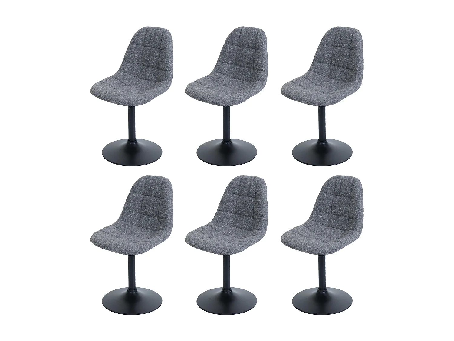 Krzesło do jadalni MCW-A60 (zestaw 6 sztuk),  ciemnoszary