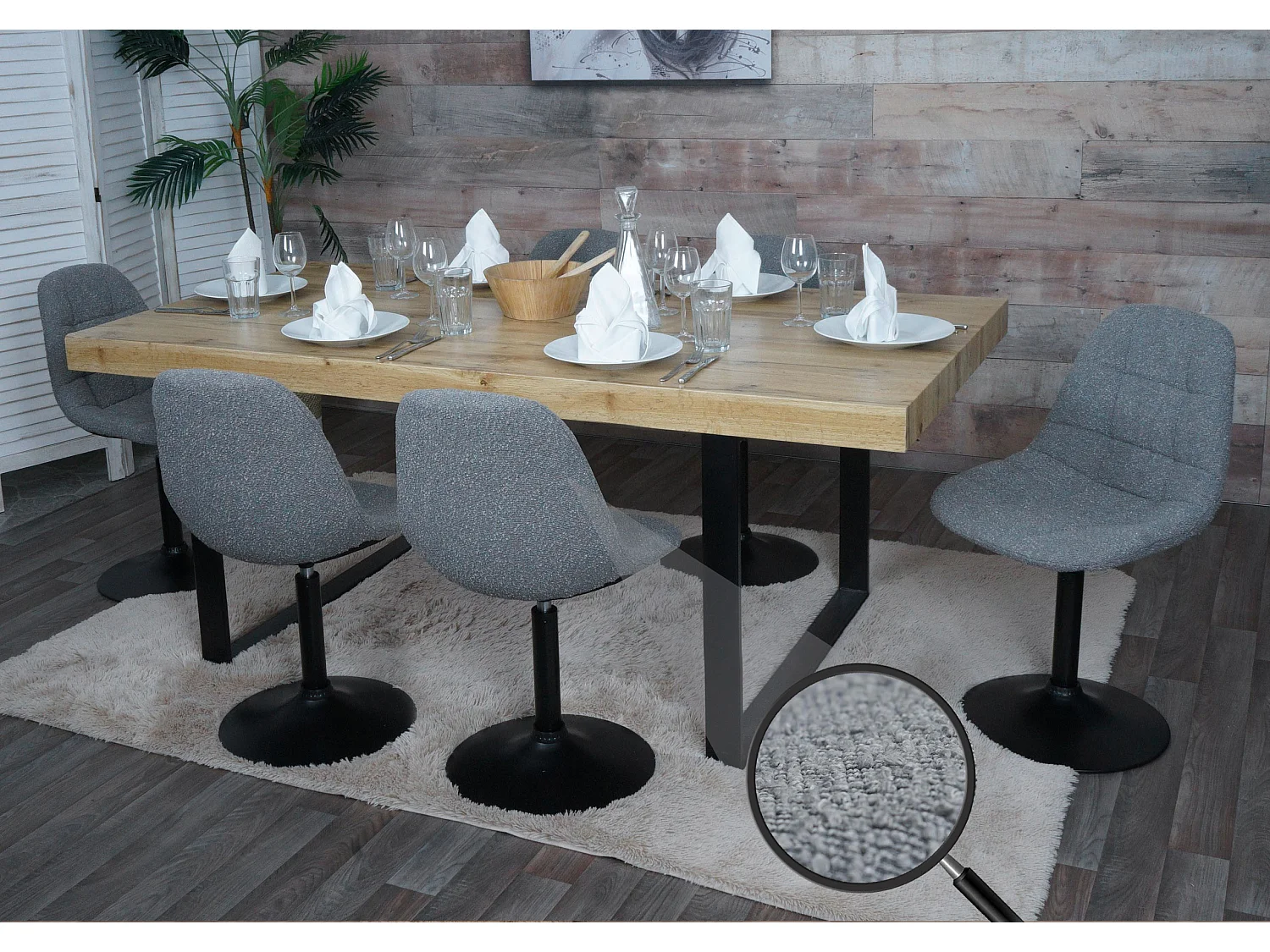 Krzesło do jadalni MCW-A60 (zestaw 6 sztuk),  ciemnoszary