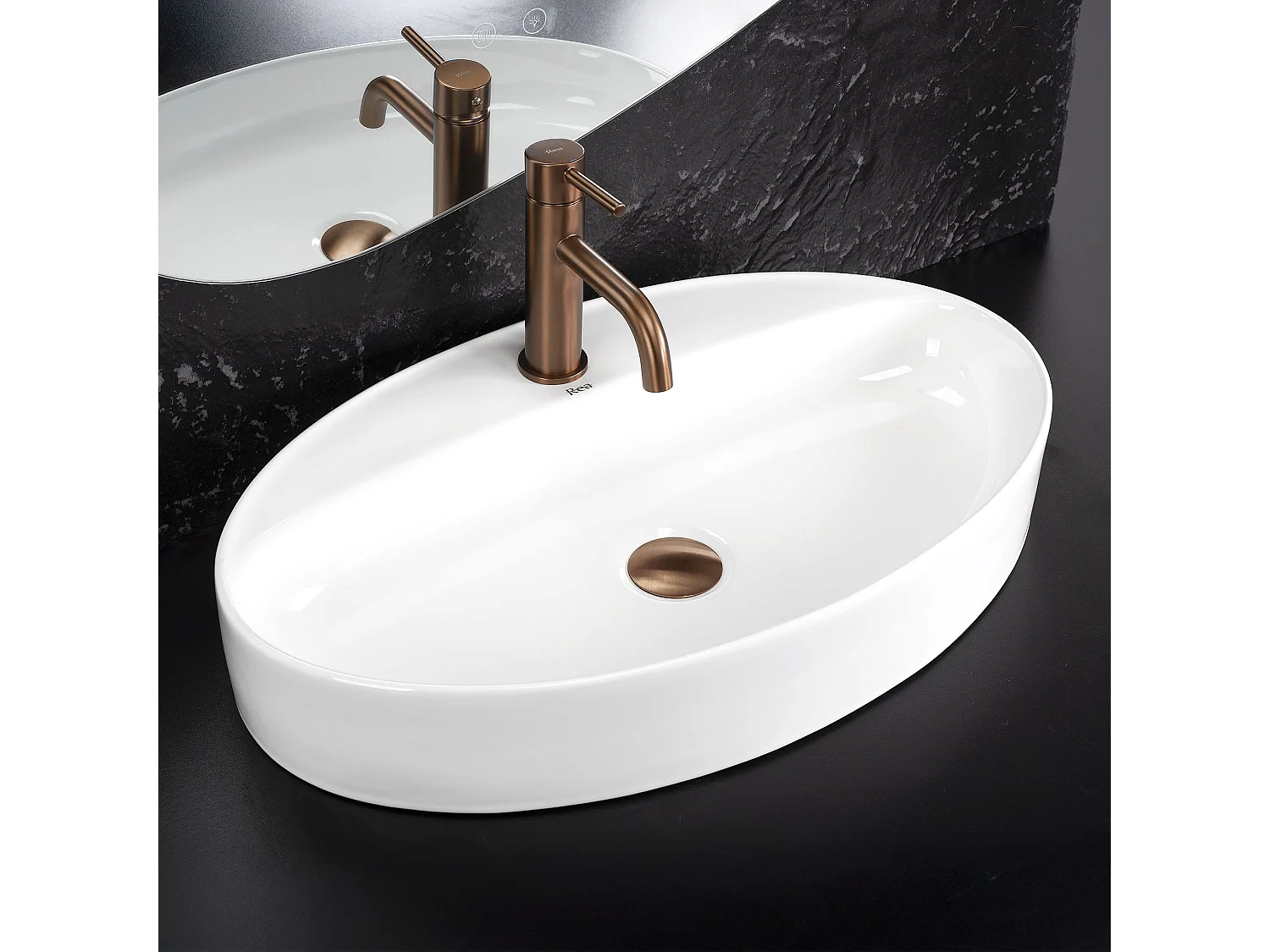 Vasque À Poser Rea Nastazja 61 Oval White