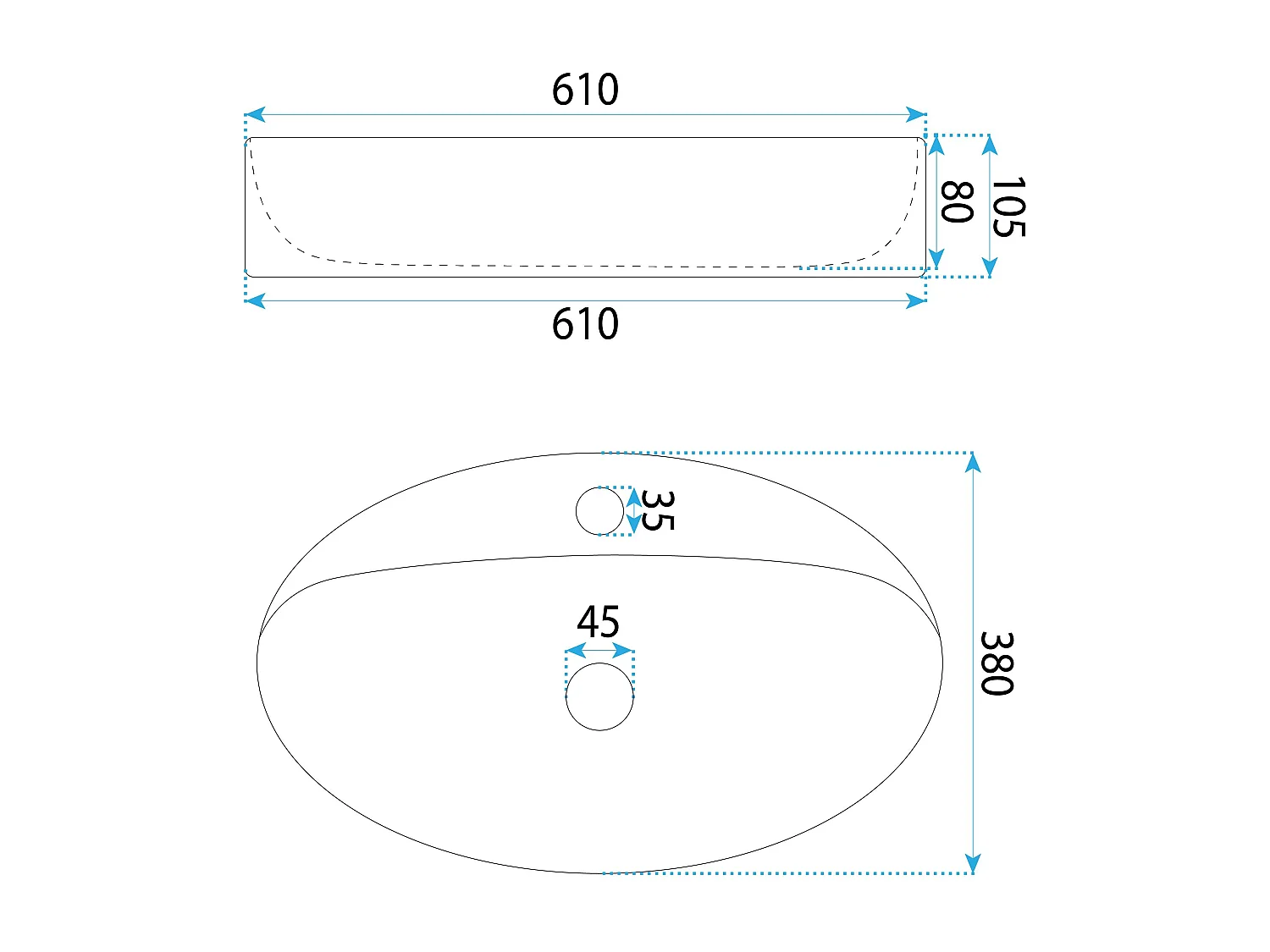 Vasque À Poser Rea Nastazja 61 Oval White