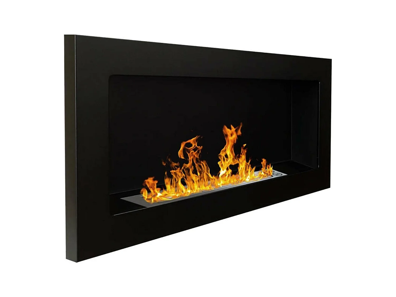 Cayambe bio-ethanol haard, Ecologische haard, Rookloze haard, Ethanol verwarming, Made in Italy, 90x12 h39 cm, Zwart