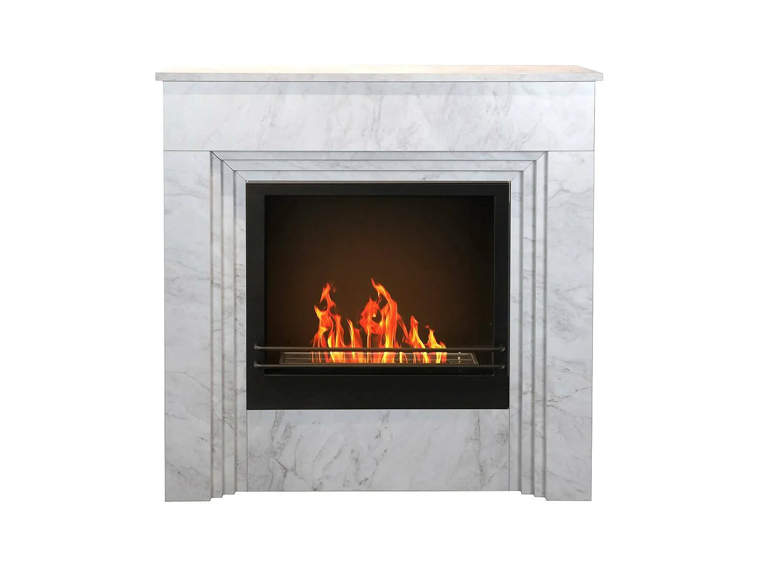 Cheminée bioéthanol Kinsasa, Capacité 1,8 lt Fabriqué en Italie, 35x96x96h cm Blanc