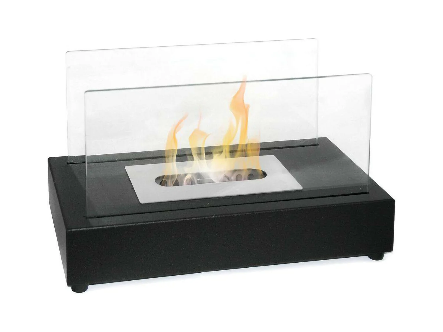 Cheminée Bioéthanol Ardesio, Capacité 0,5 L Fabriquée en Italie, 35x18x20,5h cm Noir