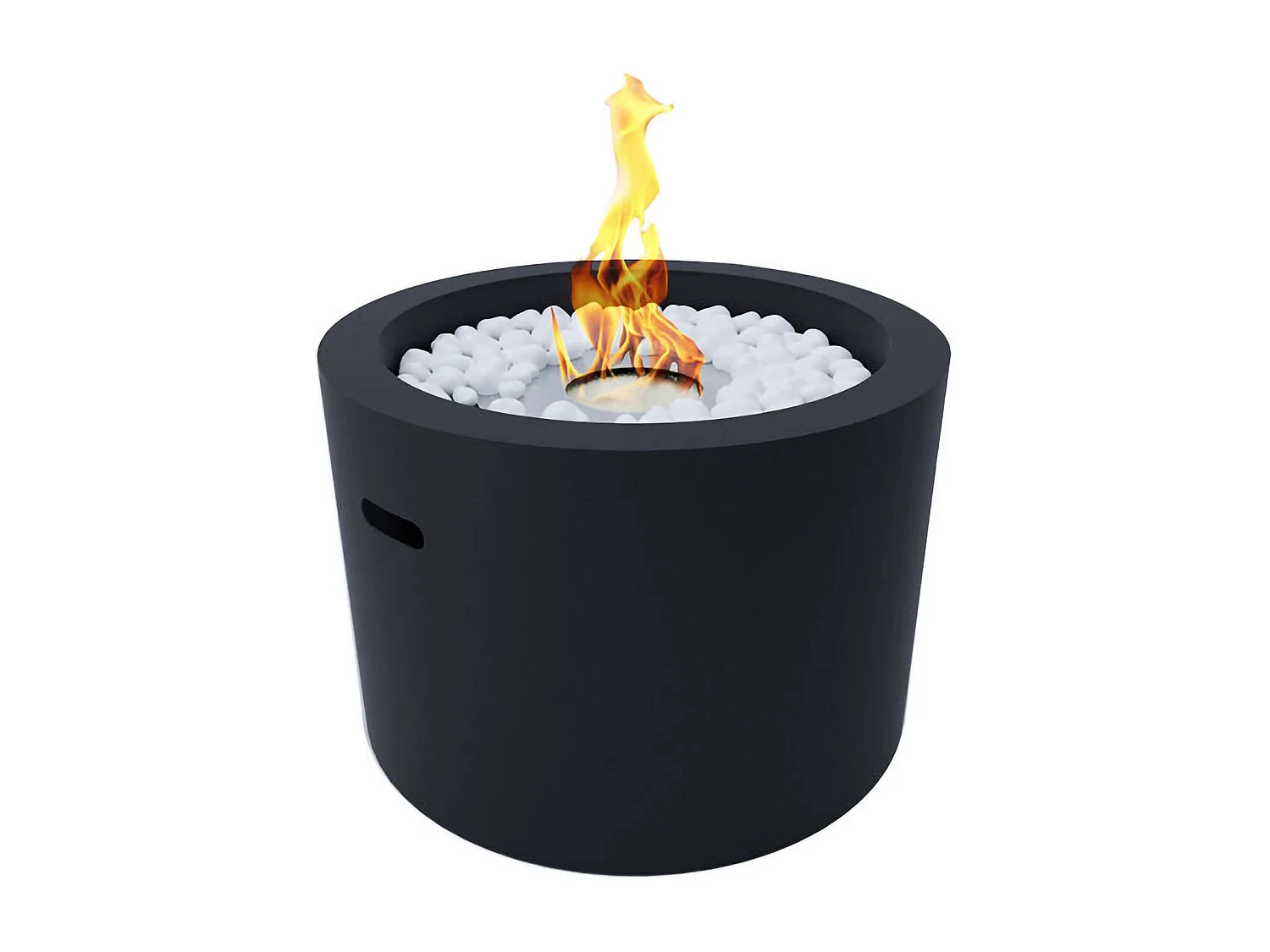 Cheminée à Bioéthanol Aielli, Capacité 1 Litre Made in Italy, 47,5x47,5x32,5h cm Noir