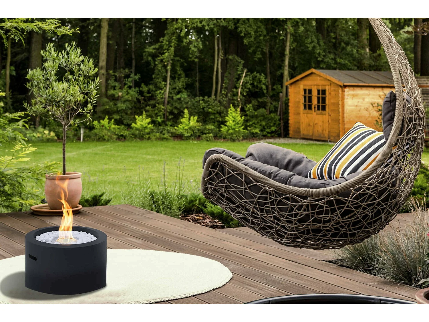 Kea bio-ethanolhaard, Ecologische haard, Rookloze haard, Ethanolverwarmer, Made in Italy, 48x48 h33 cm, Zwart