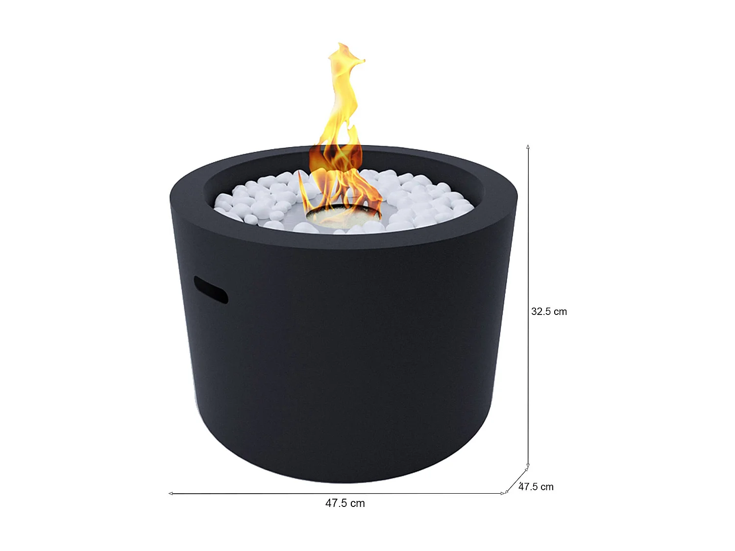 Kea bio-ethanolhaard, Ecologische haard, Rookloze haard, Ethanolverwarmer, Made in Italy, 48x48 h33 cm, Zwart