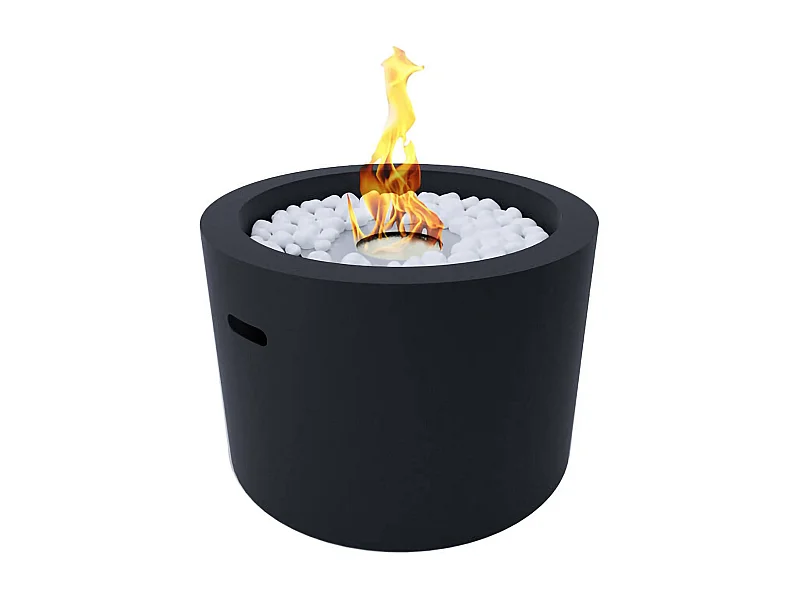 Cheminée à Bioéthanol Aielli, Capacité 1 Litre Made in Italy, 47,5x47,5x32,5h cm Noir